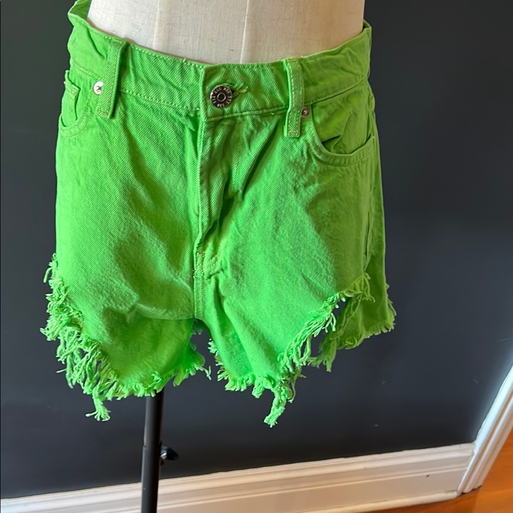 Urban Outfitters Green High-Waisted Jean Shorts